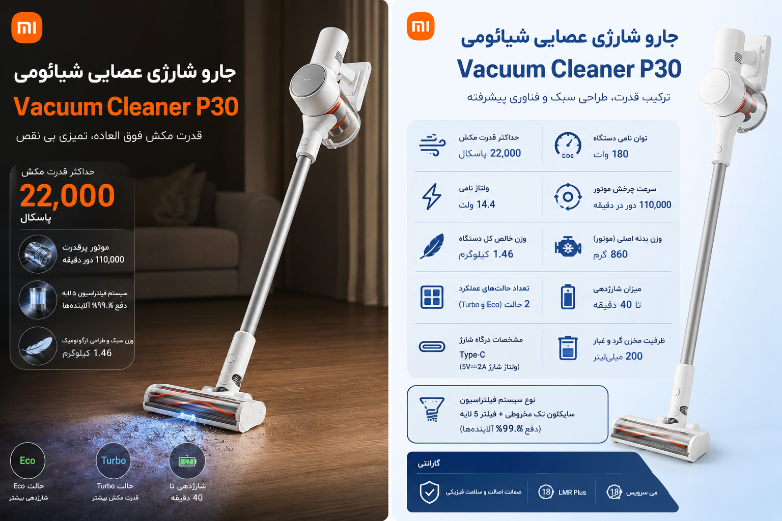 جارو شارژی شیائومی P30 چیست و برای چه نوع نظافتی ساخته شده است؟